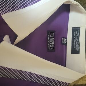 Mens Georgio Ferrari Long Sleeve Dress Shirt Made In Italy 2xl 18-18 1/2 36/37